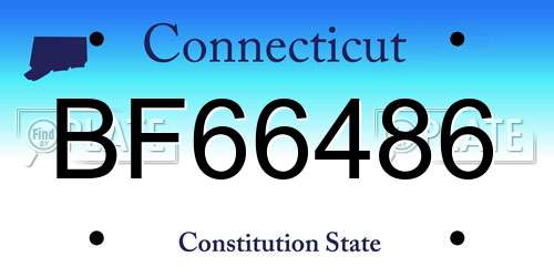 BF66486 Connecticut License Plate
