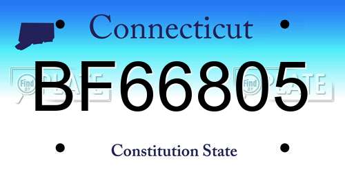 BF66805 Connecticut License Plate