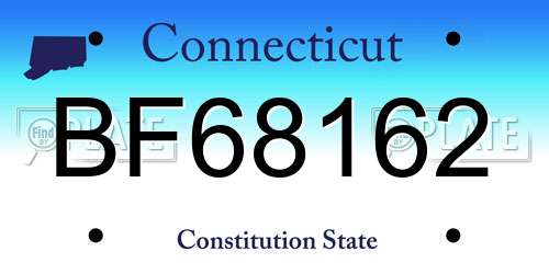 BF68162 Connecticut License Plate