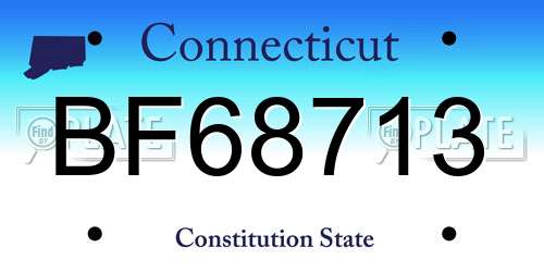 BF68713 Connecticut License Plate