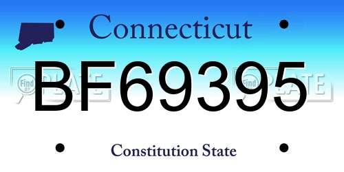 BF69395 Connecticut License Plate