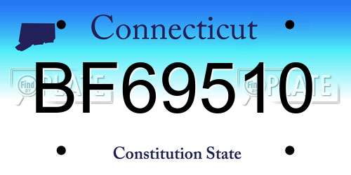 BF69510 Connecticut License Plate