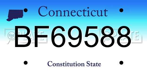 BF69588 Connecticut License Plate