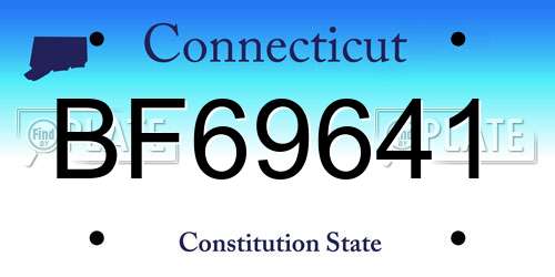 BF69641 Connecticut License Plate