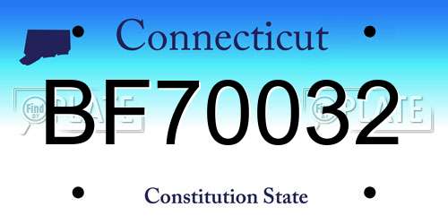 BF70032 Connecticut License Plate
