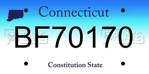 BF70170 Connecticut License Plate