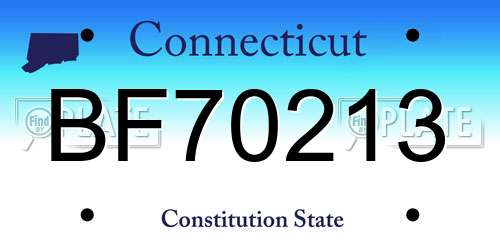 BF70213 Connecticut License Plate