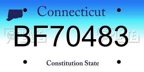 BF70483 Connecticut License Plate