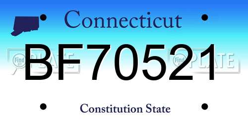 BF70521 Connecticut License Plate