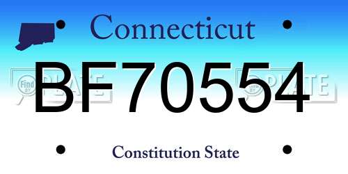 BF70554 Connecticut License Plate