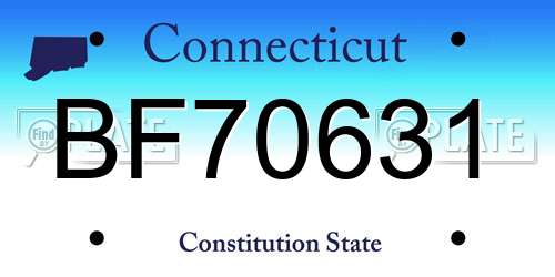 BF70631 Connecticut License Plate
