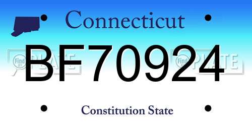 BF70924 Connecticut License Plate