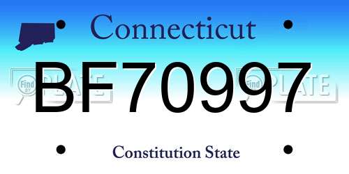 BF70997 Connecticut License Plate