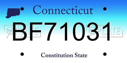 BF71031 Connecticut License Plate