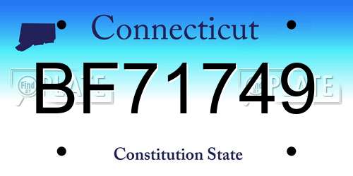 BF71749 Connecticut License Plate