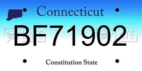 BF71902 Connecticut License Plate
