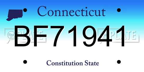 BF71941 Connecticut License Plate