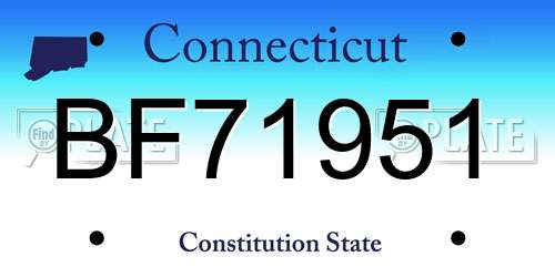 BF71951 Connecticut License Plate