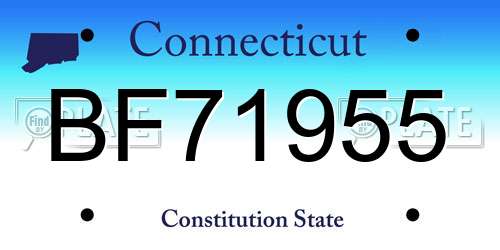 BF71955 Connecticut License Plate