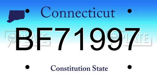 BF71997 Connecticut License Plate