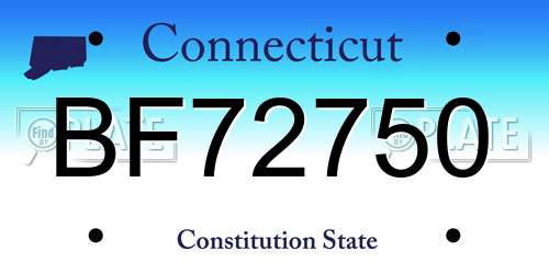 BF72750 Connecticut License Plate