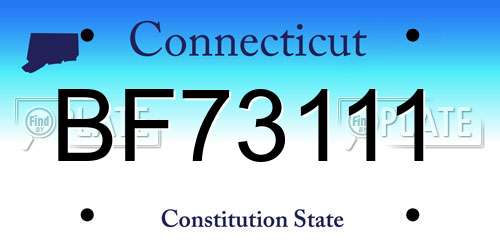 BF73111 Connecticut License Plate