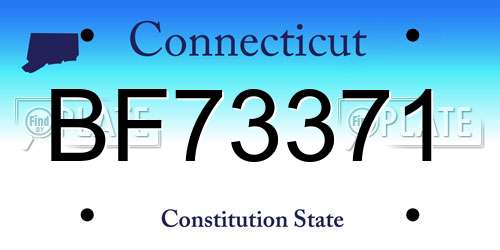 BF73371 Connecticut License Plate