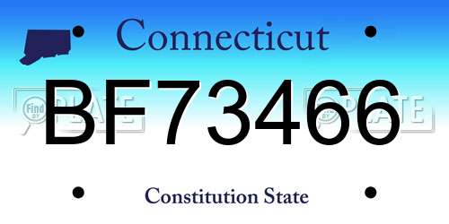 BF73466 Connecticut License Plate