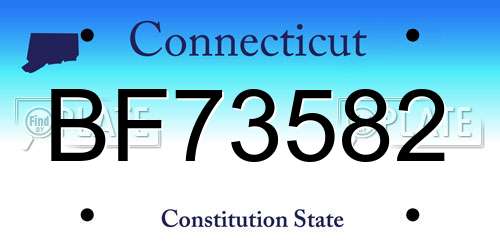BF73582 Connecticut License Plate