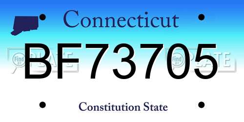 BF73705 Connecticut License Plate