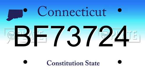 BF73724 Connecticut License Plate