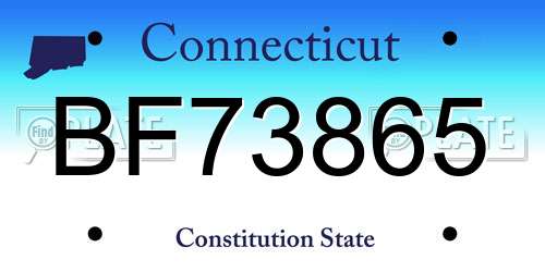 BF73865 Connecticut License Plate