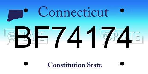 BF74174 Connecticut License Plate
