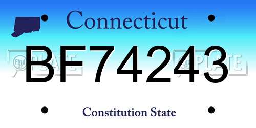 BF74243 Connecticut License Plate