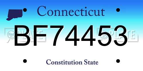 BF74453 Connecticut License Plate
