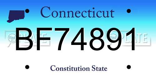 BF74891 Connecticut License Plate