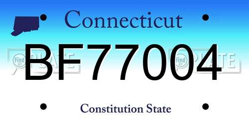 BF77004 Connecticut License Plate