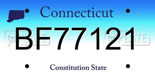 BF77121 Connecticut License Plate