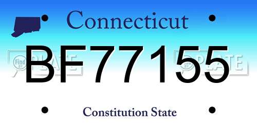 BF77155 Connecticut License Plate