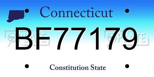 BF77179 Connecticut License Plate