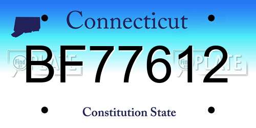 BF77612 Connecticut License Plate