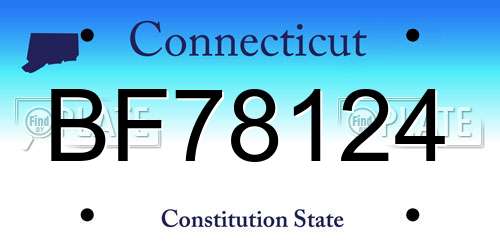 BF78124 Connecticut License Plate