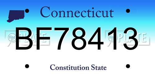 BF78413 Connecticut License Plate