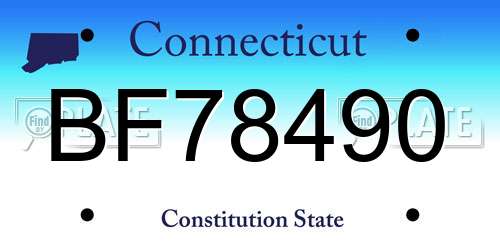 BF78490 Connecticut License Plate