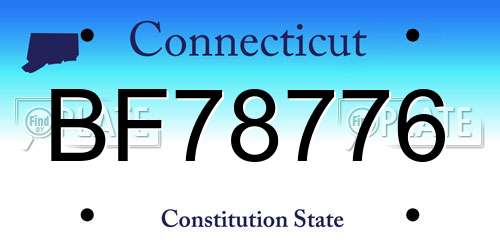 BF78776 Connecticut License Plate