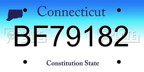 BF79182 Connecticut License Plate