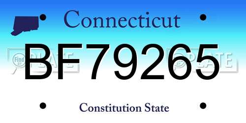 BF79265 Connecticut License Plate