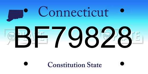 BF79828 Connecticut License Plate