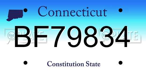 BF79834 Connecticut License Plate