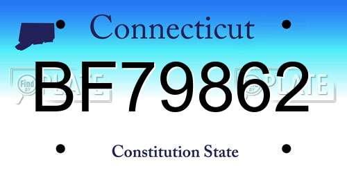 BF79862 Connecticut License Plate